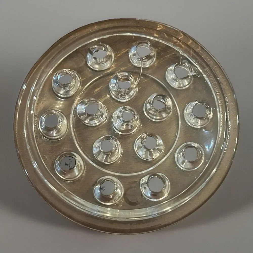 Vintage 1986 FTDA Clear Ribbed Glass Bowl Vase w 5